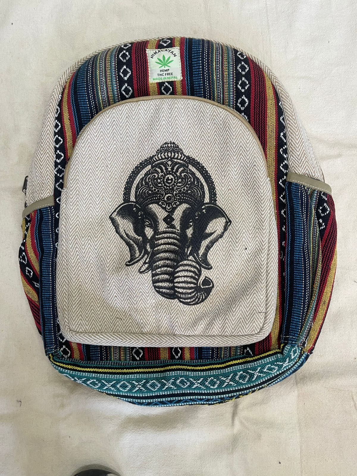 Hemp Backpack – Handmade in Nepal. (BAG34)