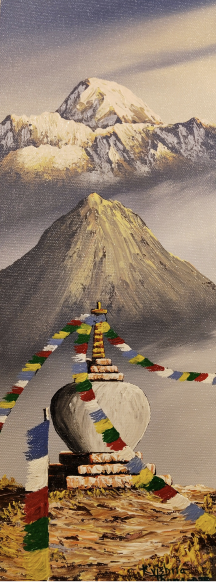 The Beauty of the Himalayas on Canvas – Hand-Painted Art from Nepal (CAN12)