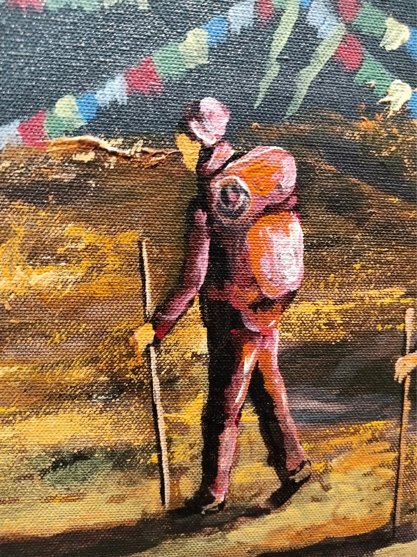 Himalayan Sunrise Trek – Hand-Painted Large Canvas (190x100 cm)(CAN8))