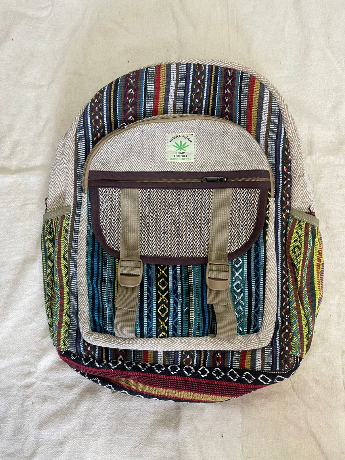 Hemp Backpack – Handmade in Nepal. (BAG35)