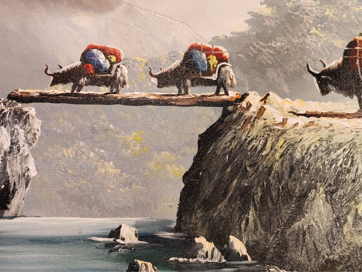 Himalayan Yak Caravan – Hand-Painted Large Canvas (190x100 cm)(CAN9)