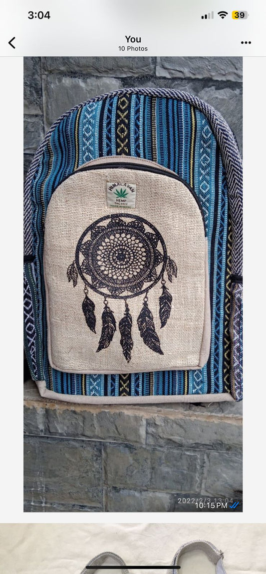 Hemp Backpack – Handmade in Nepal  (BAG4)