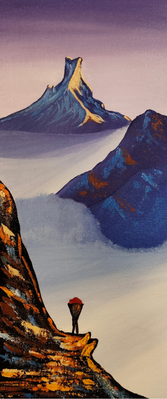 The Beauty of the Himalayas on Canvas – Hand-Painted Art from Nepal (CAN15)