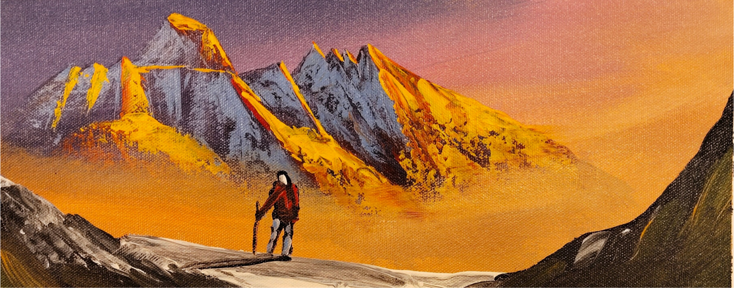 The Beauty of the Himalayas on Canvas – Hand-Painted Art from Nepal (CAN14)