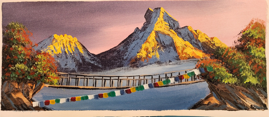 The Beauty of the Himalayas on Canvas – Hand-Painted Art from Nepal.  (CAN5)
