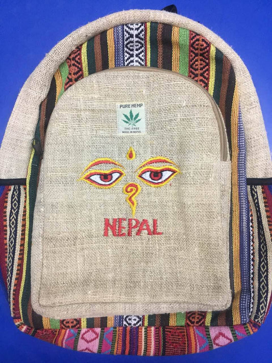 Hemp Backpack – Handmade in Nepal  (BAG21)