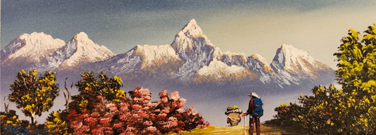 The Beauty of the Himalayas on Canvas – Hand-Painted Art from Nepal ( CAN10)