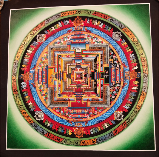 Kalachakra Mandala – Unique Hand-Painted Thangka 32x32cm. (TA10)