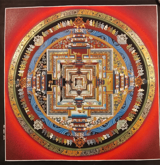 Kalachakra Mandala – Unique Hand-Painted Thangka 32x32cm. (TA8)