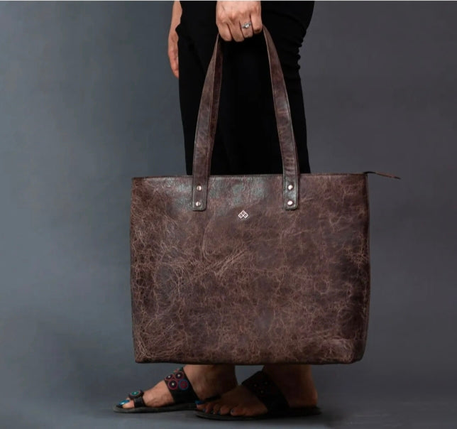 Himkimalya Leather Tote Bag Sku-1267