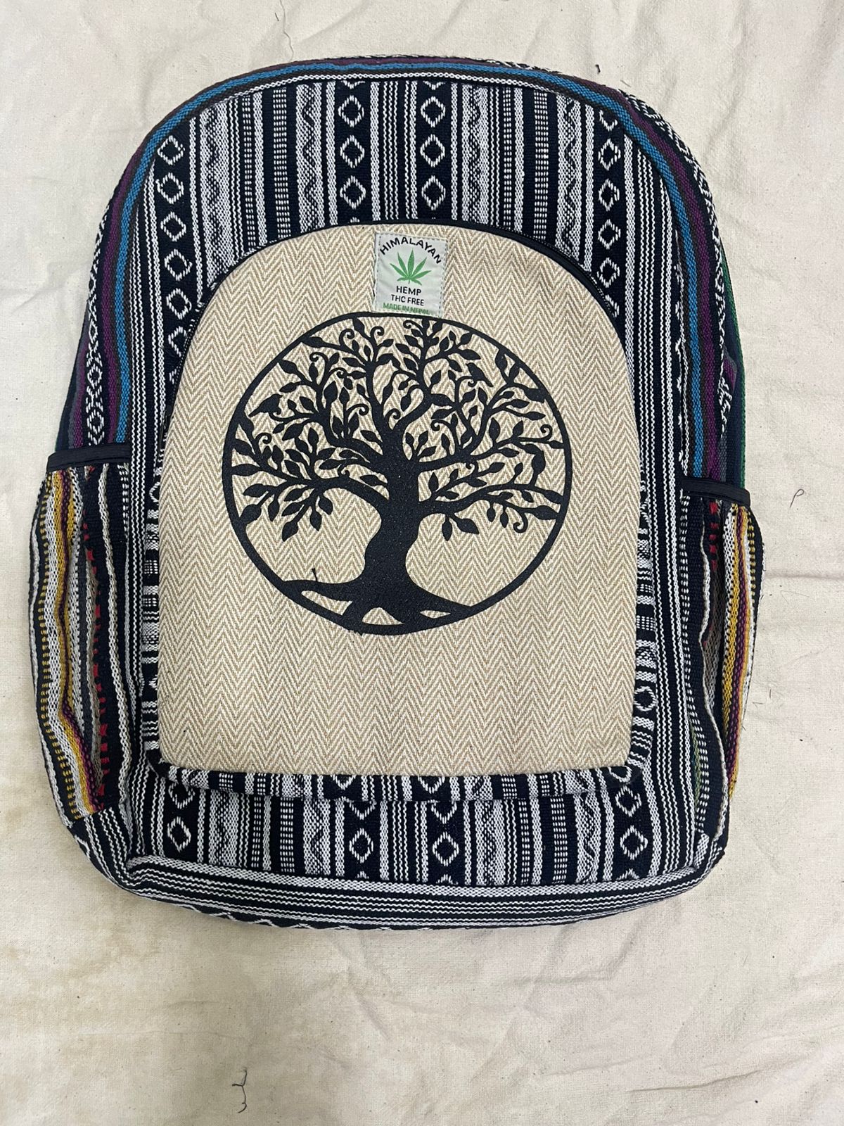 Hemp Backpack – Handmade in Nepal. (BAG8)
