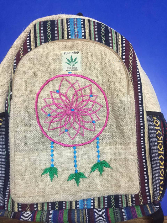 Hemp Backpack – Handmade in Nepal. (BAG17)