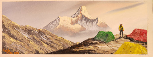 The Beauty of the Himalayas on Canvas – Hand-Painted Art from Nepal.  (CA2)