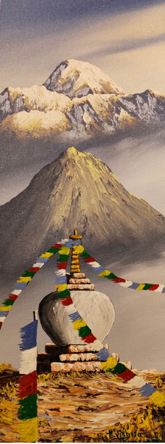 The Beauty of the Himalayas on Canvas – Hand-Painted Art from Nepal (CAN12)