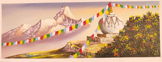 The Beauty of the Himalayas on Canvas – Hand-Painted Art from Nepal.  (CAN3)