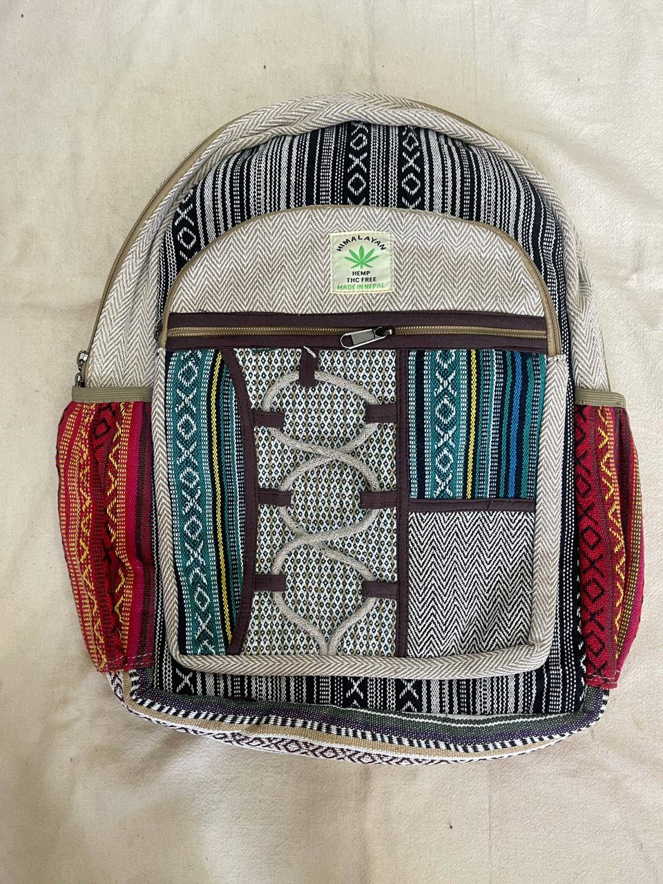 Hemp Backpack – Handmade in Nepal  (BAG14)