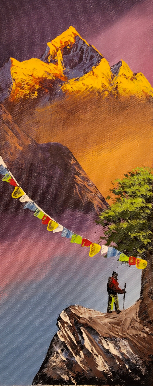 The Beauty of the Himalayas on Canvas – Hand-Painted Art from Nepal (CAN13)