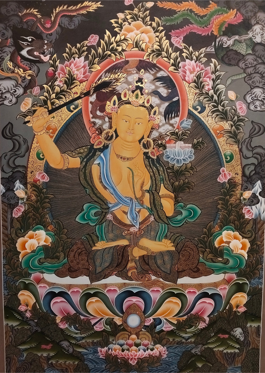 Thangka with Gold Detailing (91 x 62 cm). (TA12)