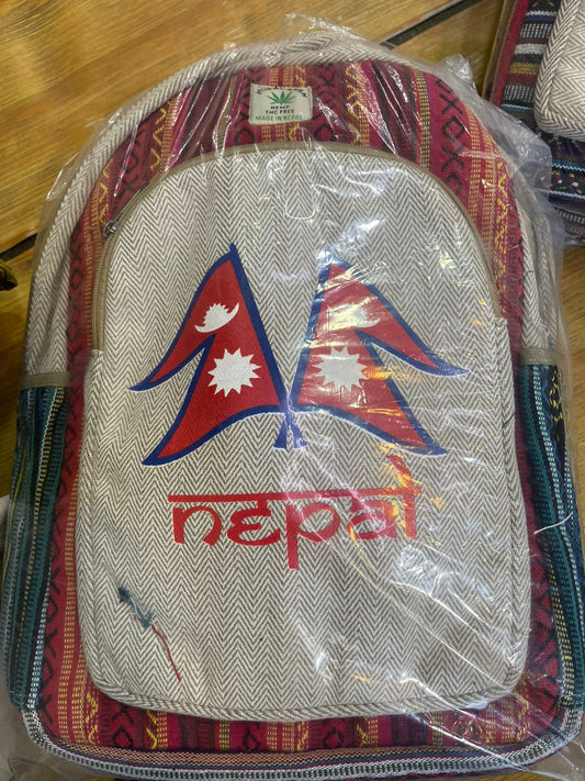 Hemp Backpack – Handmade in Nepal. (BAG25)