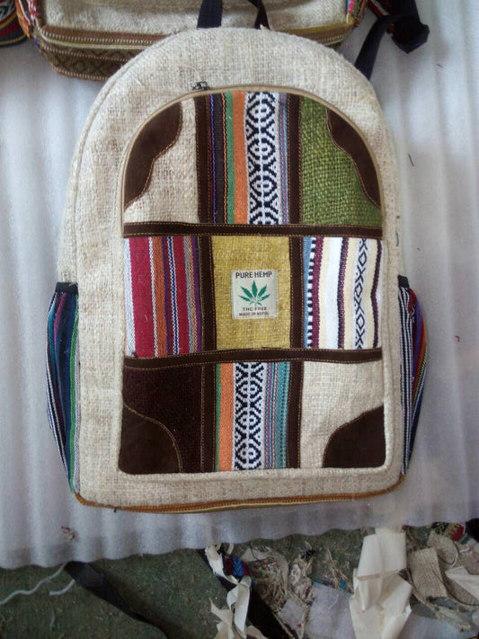 Hemp Backpack – Handmade in Nepal  (BAG19)