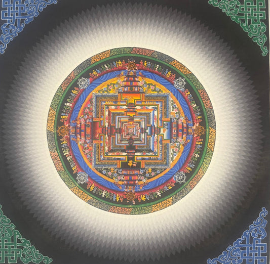 Lotus Kalachakra Mandala With Gold A4