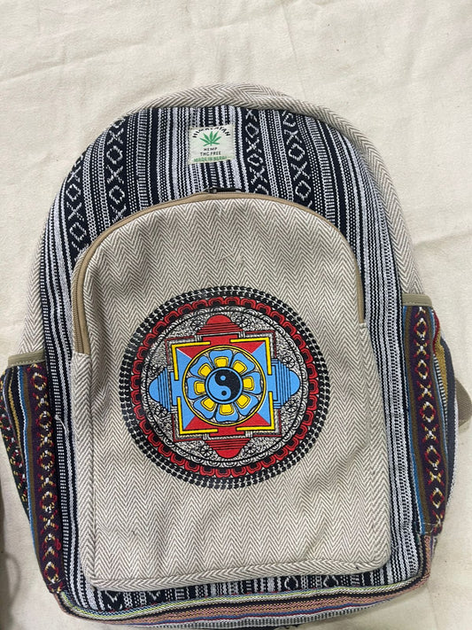 Hemp Backpack – Handmade in Nepal. (BAG26)
